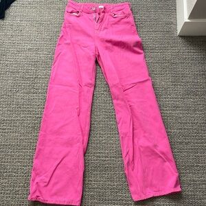 ZARA Wide leg Pink Jeans